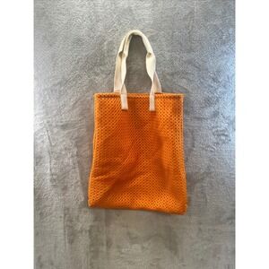Joe Fresh Orange Mesh Tote Bag Summer Beach Market Bag Lightweight Sporty Market